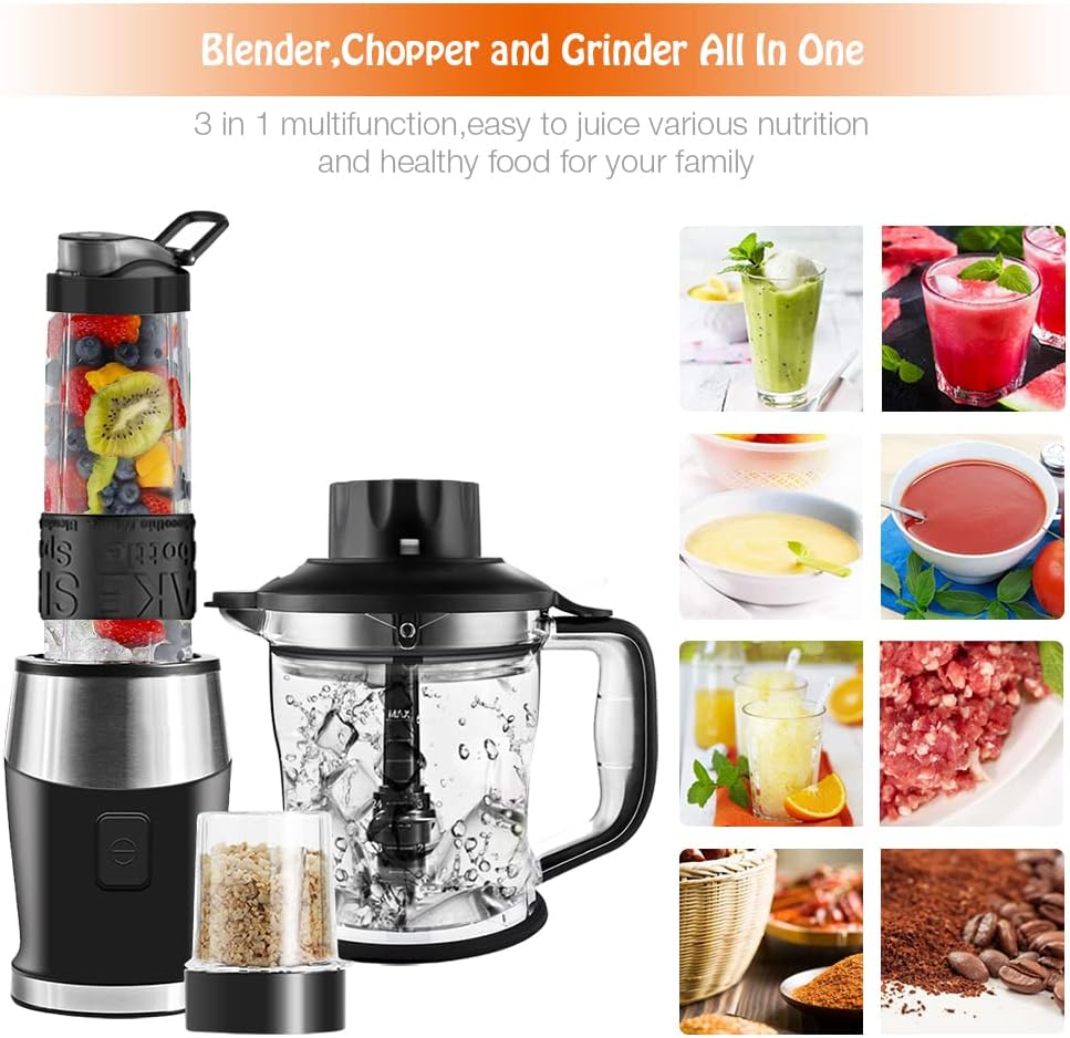 Mixer Smoothie Maker, 700 Watt Standmixer Smoothie Mixer, Multifunktion Smoothiemaker/ Fleisch Zerkl
