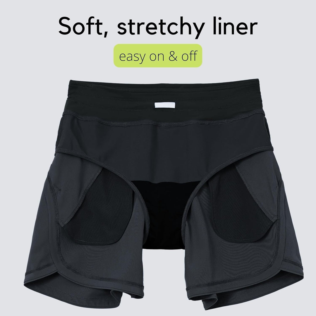 WILLIT Damen 7" Badeshorts Schwimmen Boardshorts Badehose Schnell Trocknend Bikini Shorts High Waist
