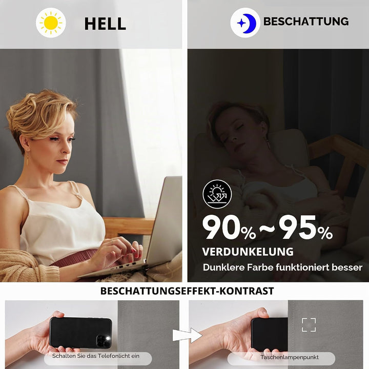 Deconovo Blickdicht verdunklungsvorhänge mit Ösen Thermovorhang Kälteschutz thermo gegen Kälte Therm