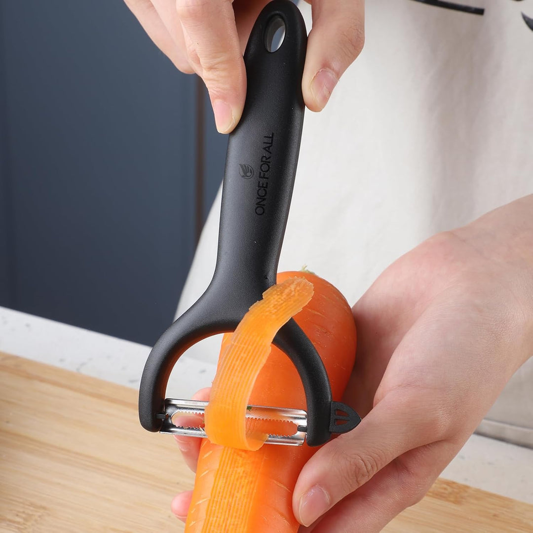 ONCE FOR ALL Upgrade Safe Mandoline Slicer Plus, grössere Grösse, verstellbarer Gemüse- und Lebensmi