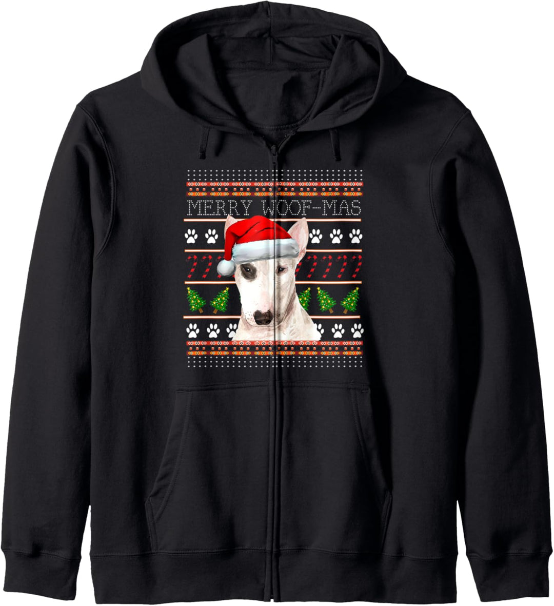 Bullterrier Hund Hässlicher Weihnachtspullover Xmas Kapuzenjacke