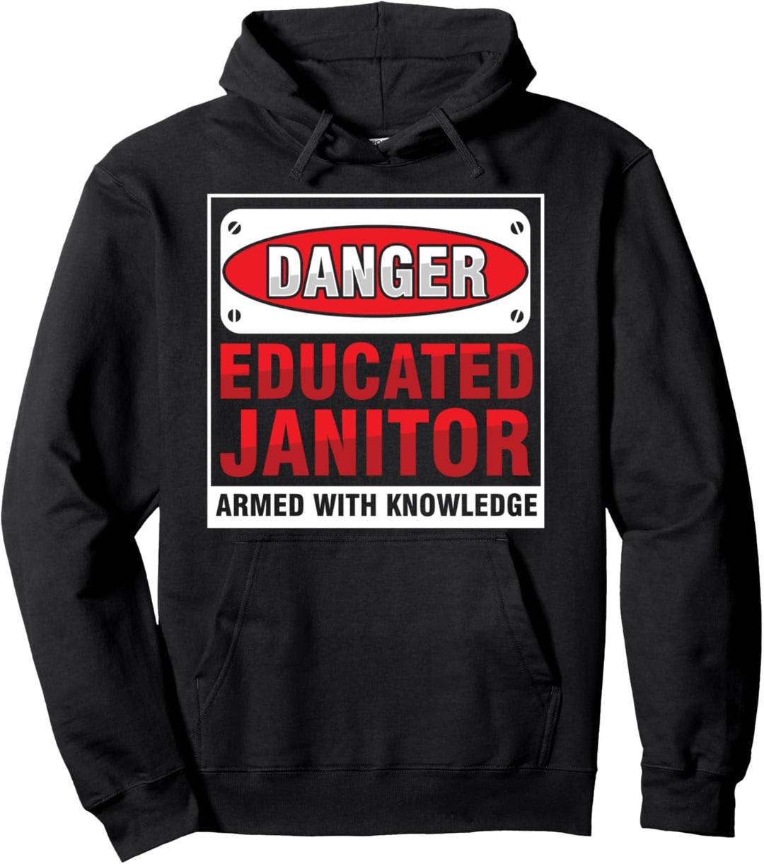 Achtung Gebildeter Hausmeister Putzfrau Hauswart Geschenk Pullover Hoodie