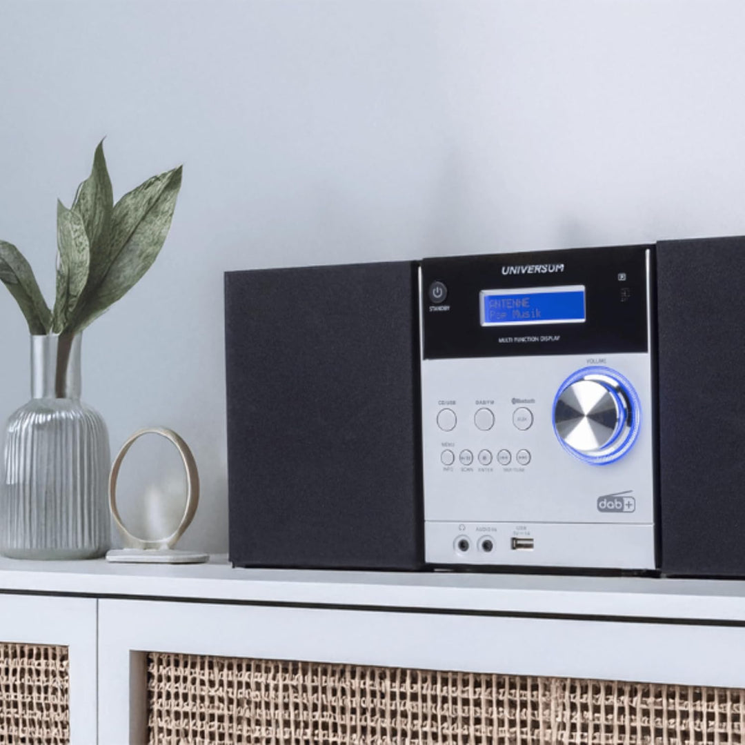 Universum Stereoanlage MS 300-21, CD, DAB+ Radio, Bluetooth, USB, Silber