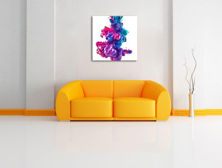 Pixxprint Cooler bunter Rauch als Leinwandbild Quadratisch/Grösse: 70x70 / Wandbild/Kunstdruck/ferti