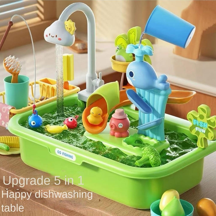 Wassertisch Für Kinder - 4-in-1 Aktivitätstisch Mit Fliessendem Wasser | Sicheres Kunststoffmaterial