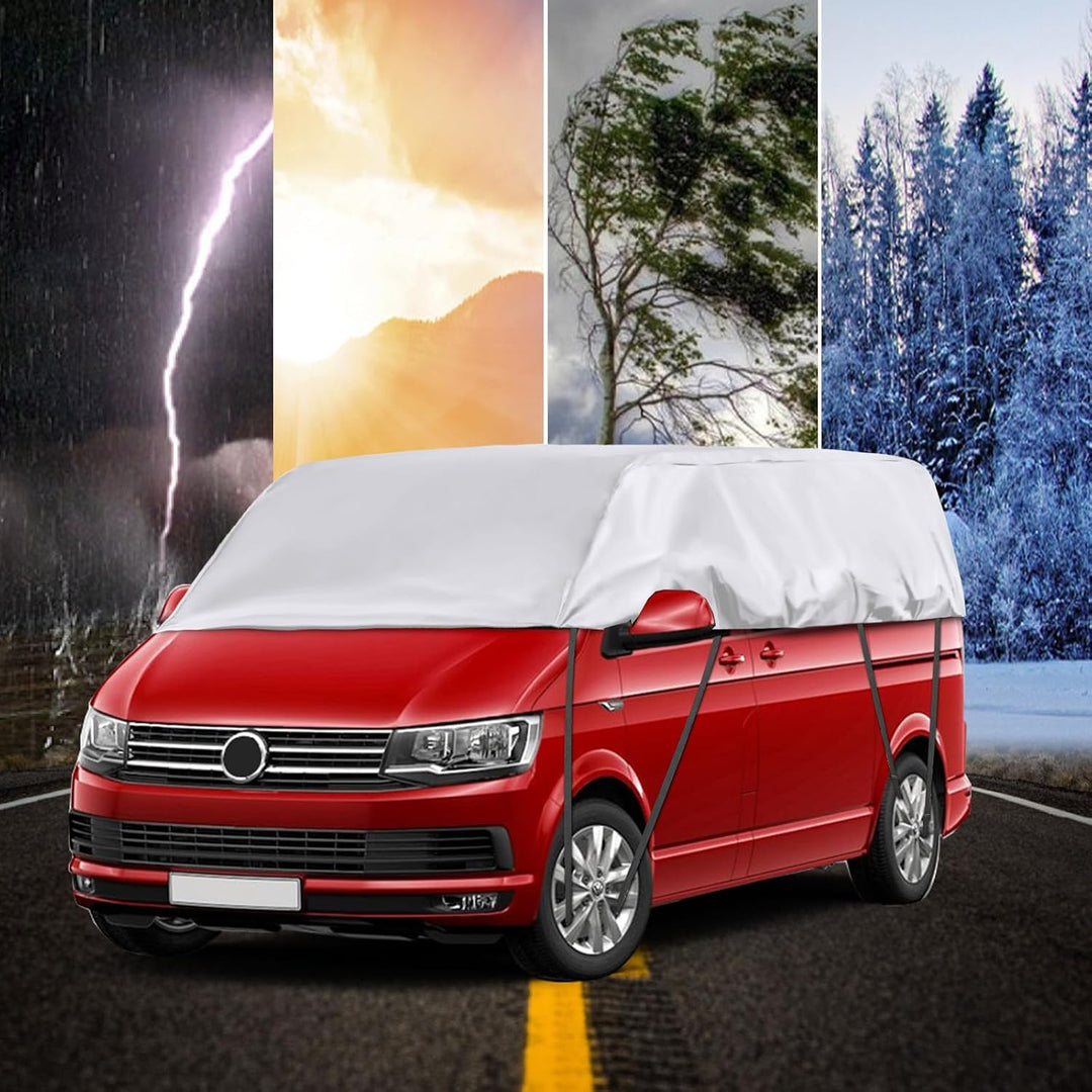 Autoabdeckung Wasserdicht Ersatz für VW T5 T6 SWB, Sonnenfest Hälfte Autoabdeckung, Halbgarage UV Be