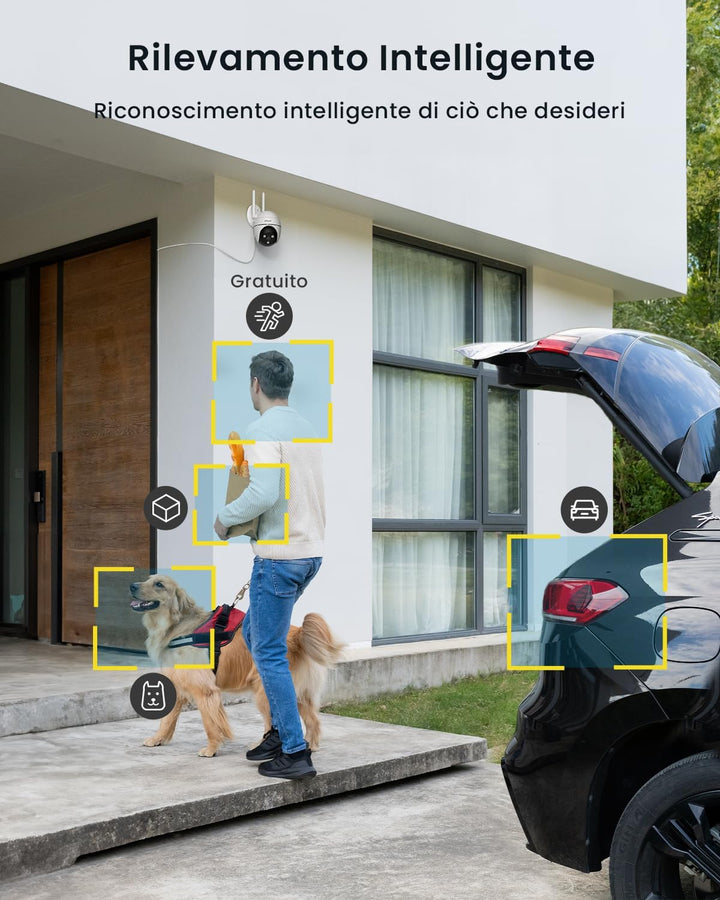 ieGeek 2K Überwachungskamera Aussen, PTZ Outdoor WLAN IP Kamera überwachung aussen, WiFi Dome Camera