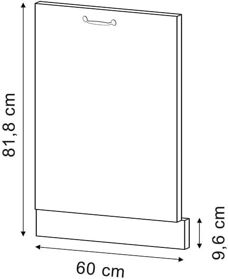 Vicco Geschirrspülblende R-Line, Anthrazit Hochglanz, 60 cm, AP Eiche, zur freien Kombination innerh