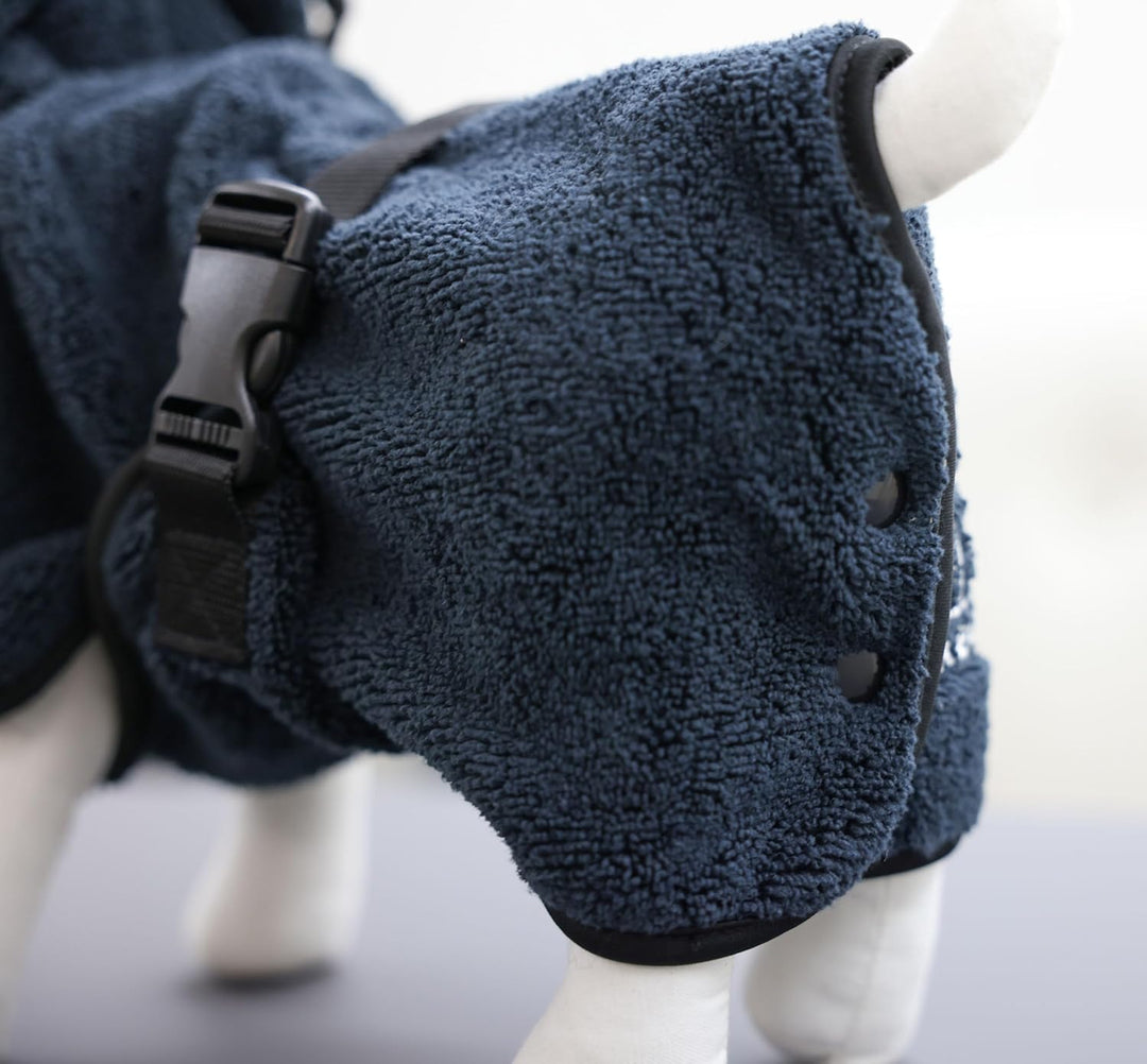 Kerbl Pet Bademantel für Hunde, blau, S, Rückenlänge 40 cm navy S, navy S
