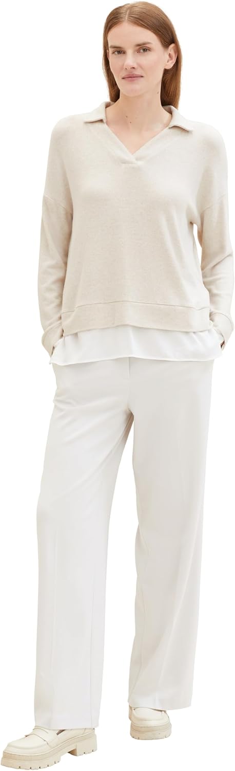 TOM TAILOR Damen T-Shirt, 33962 - Doeskin Melange