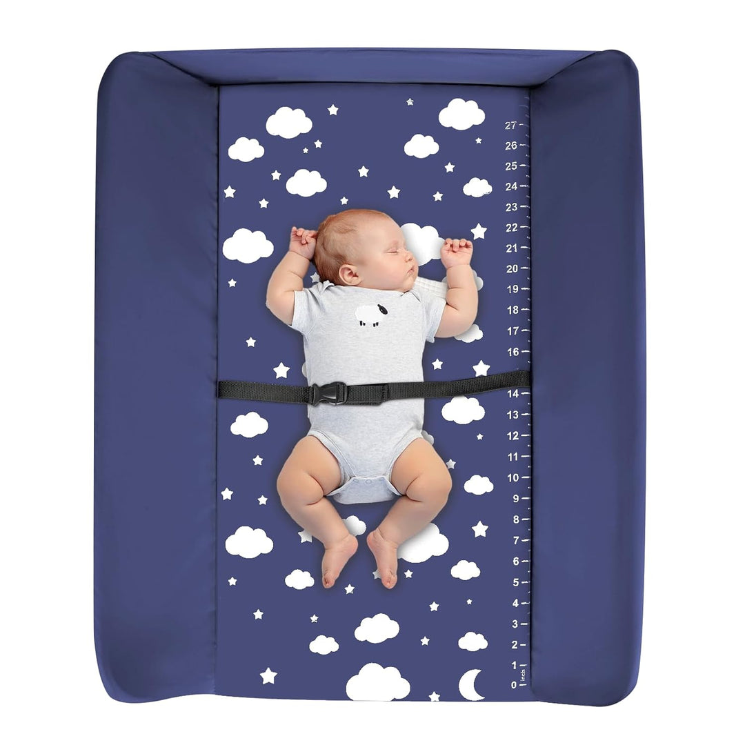 Baby Klappbarer Wickeltisch，Mobiler Wickeltisch mit Rollen und Wickelauflage,Wasserdicht und Höhenve