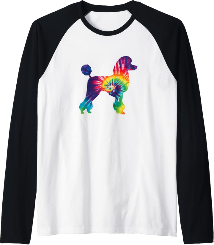 Tie Dye Dog Lover Poodle Raglan