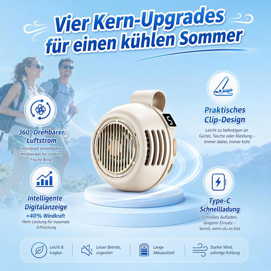xinrongda Small Clip Ventilator, 2026 Neu Mini Ventilator Mit Clip | Portable Silent Mini Bladeless