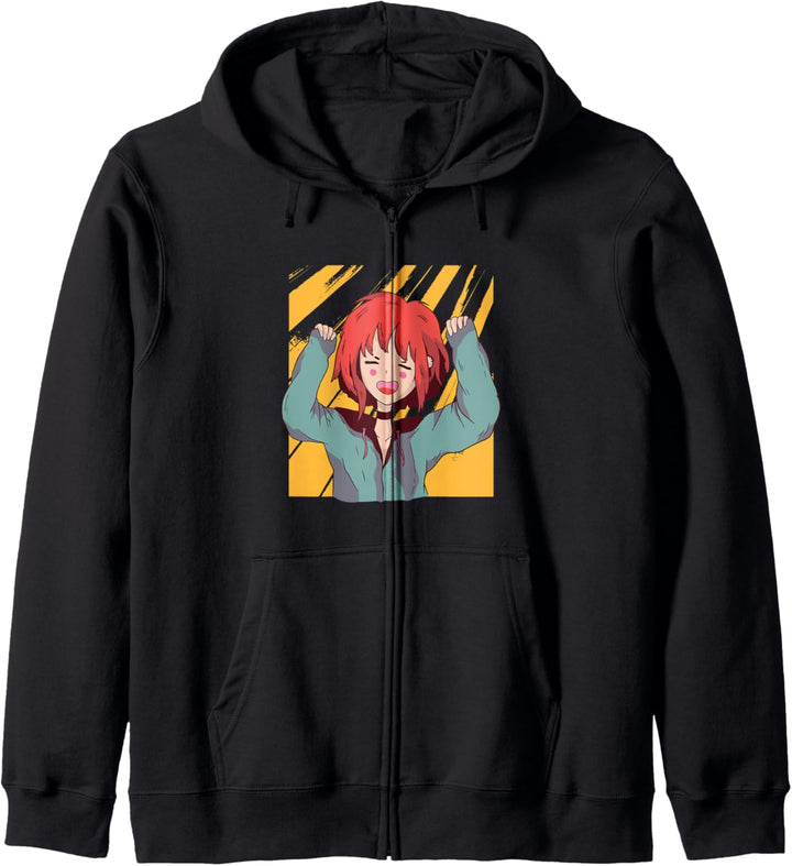 Glückliche Frau - Manga Anime Kapuzenjacke