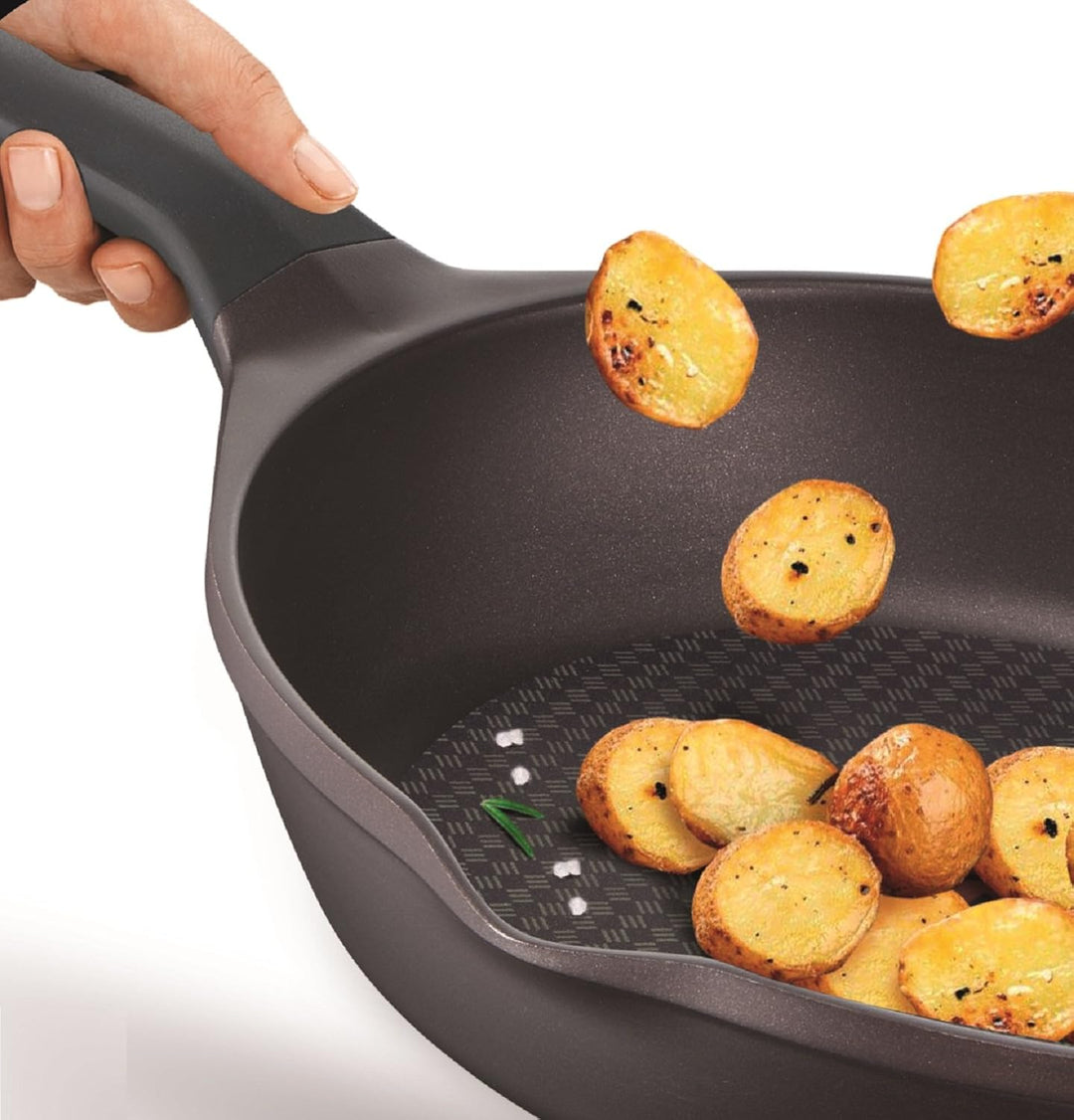 Tefal Aroma 3er Set Pfannen: 3 Pfannen 22/24/26 cm aus Aluminiumguss, Titan Beschichtung, Antihaft-P