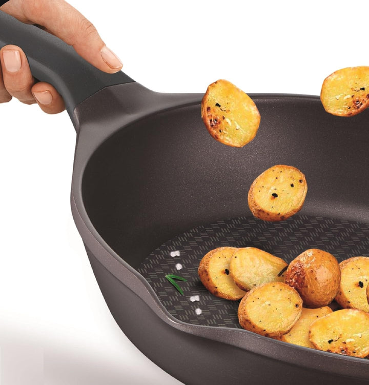 Tefal Aroma 3er Set Pfannen: 3 Pfannen 22/24/26 cm aus Aluminiumguss, Titan Beschichtung, Antihaft-P