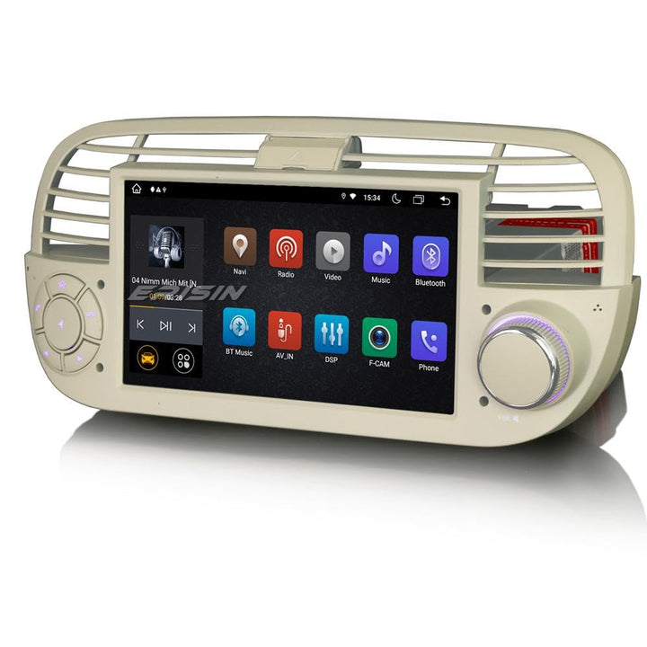 Erisin 7 Zoll 8-Kern 4GB RAM+64GB ROM Android 12 Autoradio mit GPS Navigation für FIAT 500 500C 500S