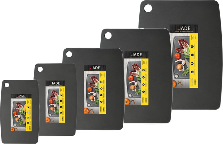 JADE Schneidebrett Gourmet Kitchen mit Aufhängeöse (26 x 16 cm) - Zellulose-Laminat, schwarz - spülm