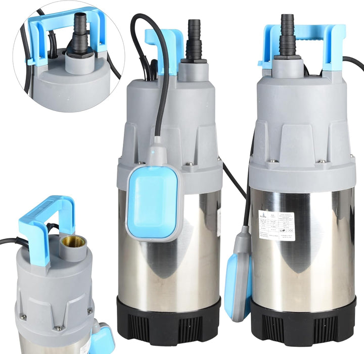 Tauchdruckpumpe FLOX 35P mit Schwimmerschalter (900 W, 6000 l/h, 35 m Förderhöhe) – Klarwasserpumpe
