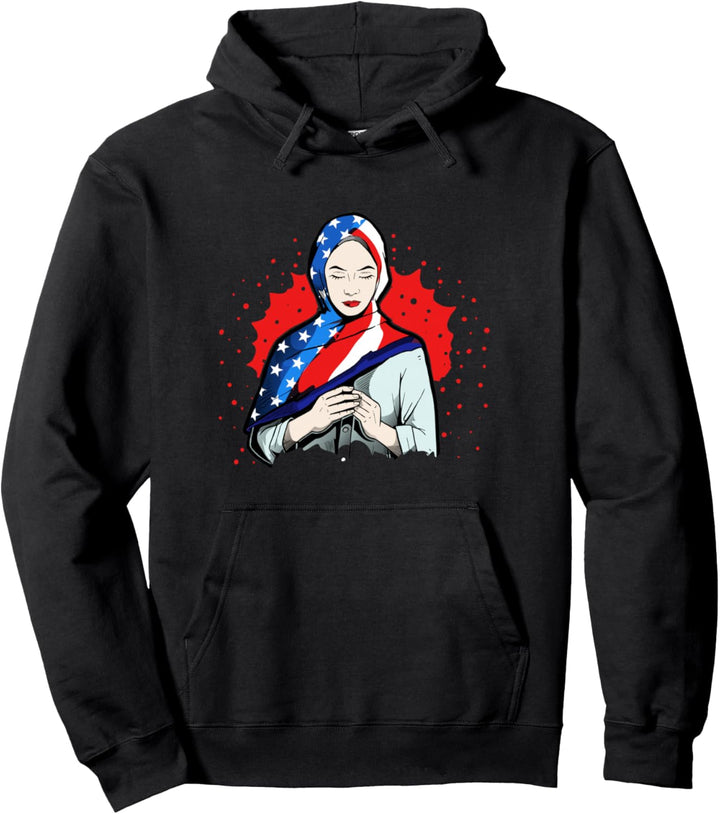 Muslima Moslem USA Muslim Amerika Amerikanisch Geschenk Pullover Hoodie