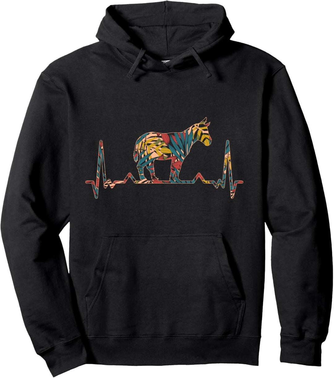 Bauernhof Herzschlag Geschenk für Landeier Vintage Esel Pullover Hoodie