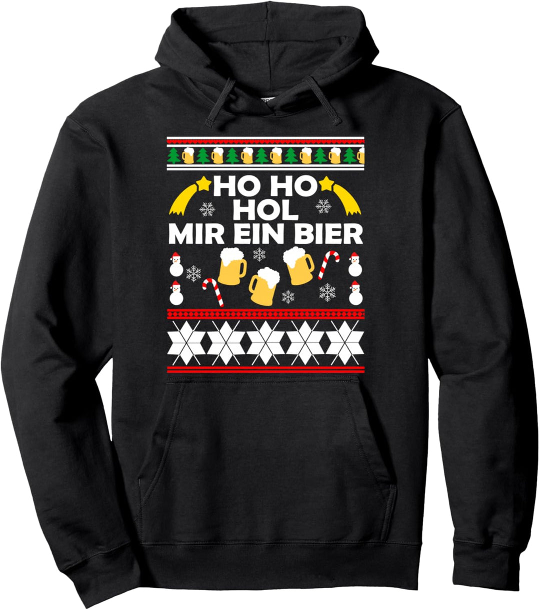 HoHoHo hol mir mal ein Bier Ugly Christmas Geschenk Herren Pullover Hoodie