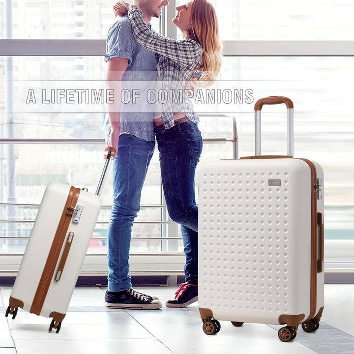 KONO Koffer Trolley Gross Hartschalenkoffer Reisekoffer von ABS Hartschalen Handgepäck mit 4 Spinner