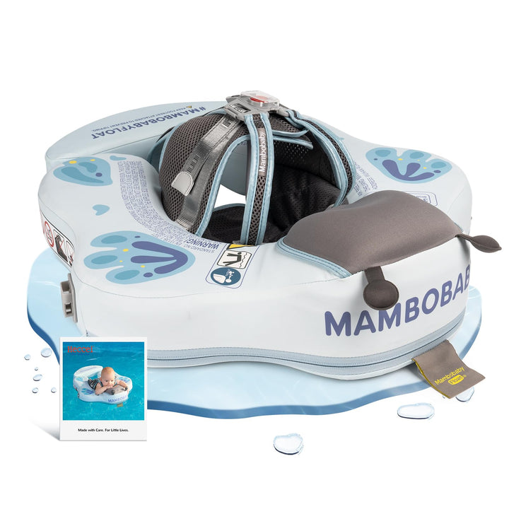 HECCEI Baby Schwimmring Mambobaby Nicht Aufblasbarer Schwimmreifen mit Sonnendach Schwanz, Weiches W