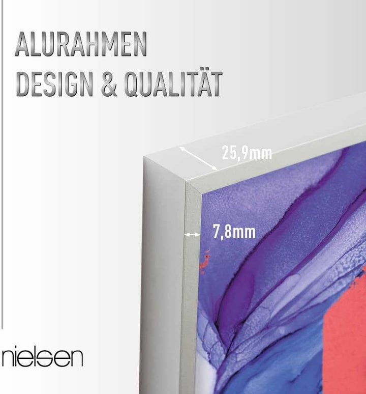 nielsen Aluminium Bilderrahmen Alpha, 29,7x42 cm (A3), Silber Matt Silber Matt 29,7 x 42 cm (A3), Si
