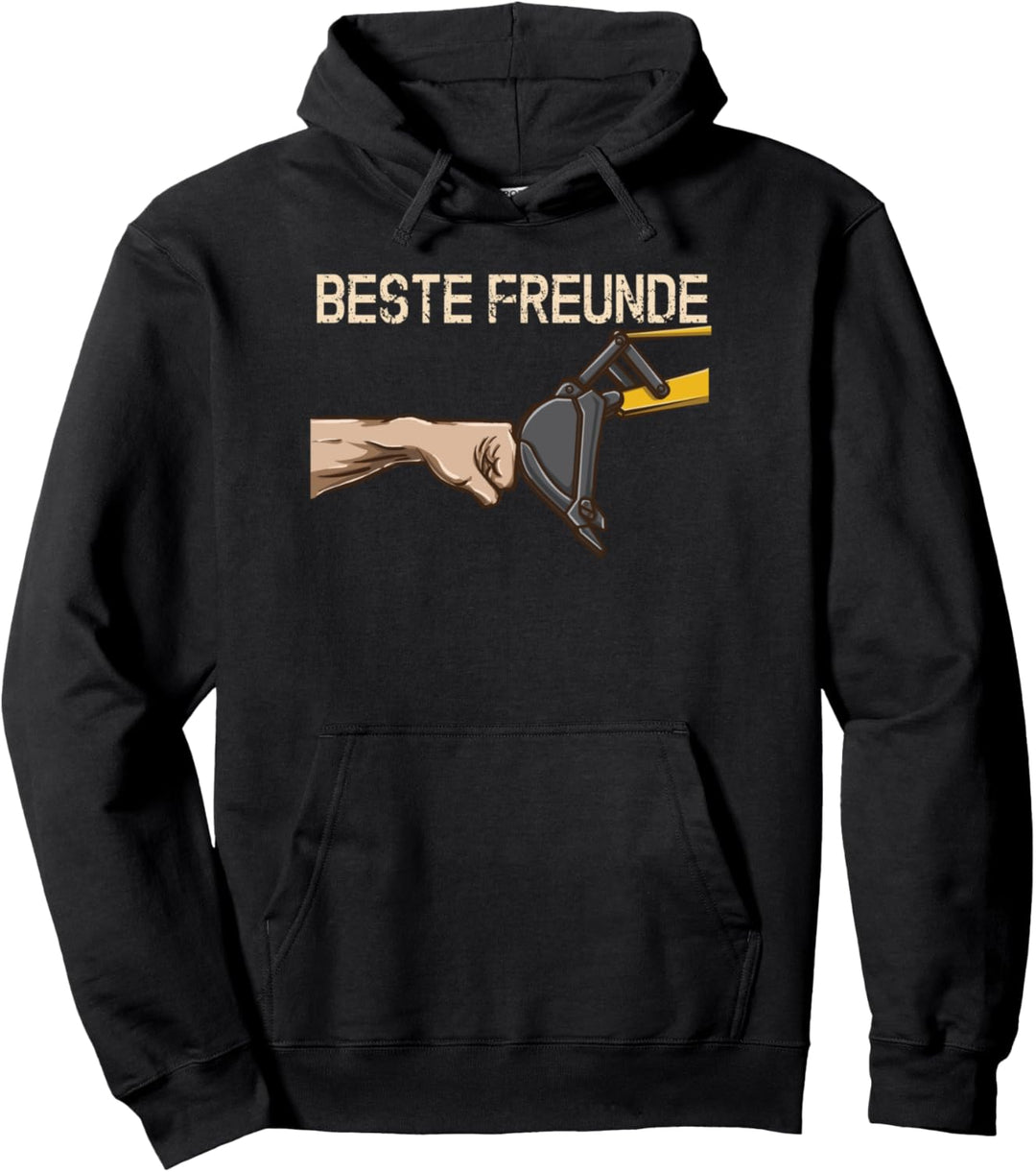 Baggerfahrer Bagger Baggerschaufel Faust Beste Freunde Pullover Hoodie