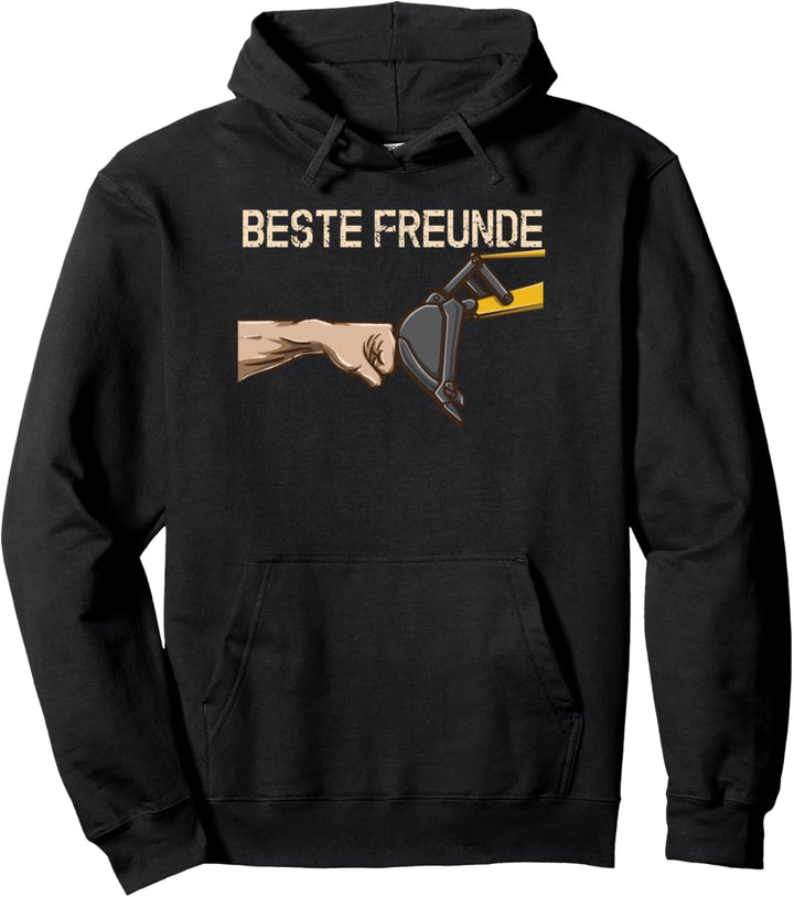 Baggerfahrer Bagger Baggerschaufel Faust Beste Freunde Pullover Hoodie