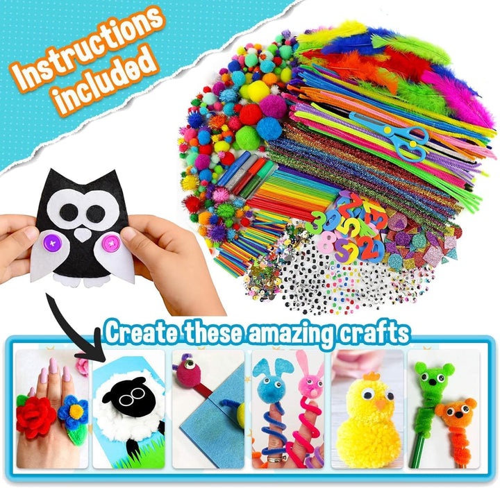 Gutenguy Bastelset Kinder, 3000+Pcs Bastelkoffer Bastelbedarf Material Set, Grosse Bastelbox Geschen