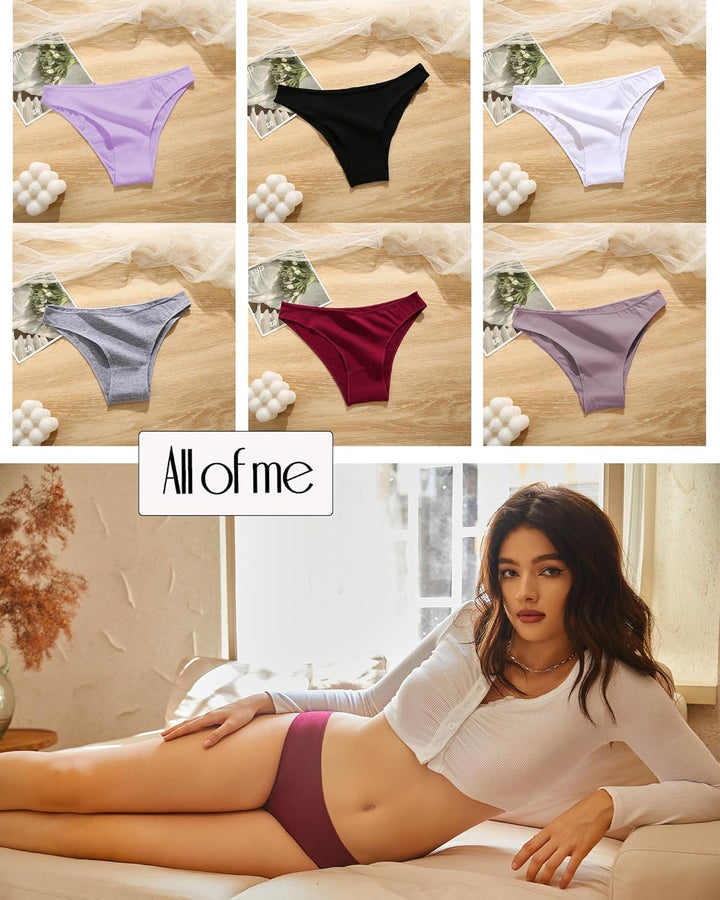 ALL OF ME 6er Pack Unterhosen Damen Baumwolle Unterwäsche Frauen Set Cotton Panties Slips Mehrpack H