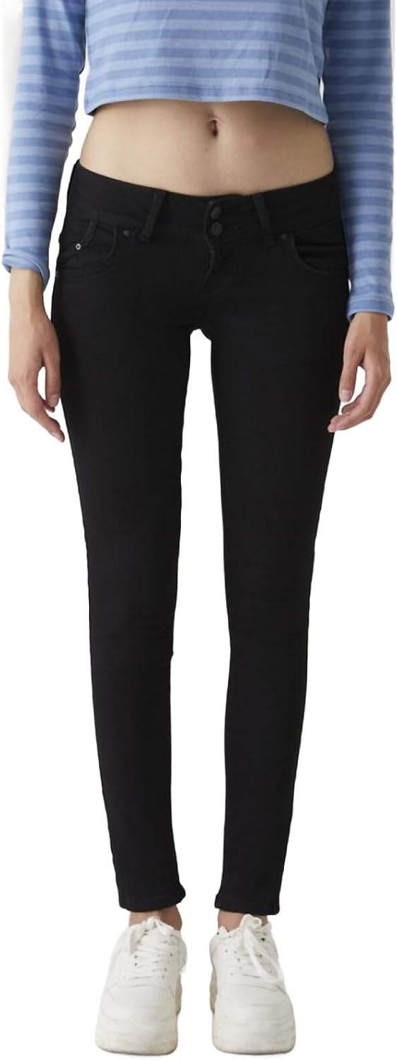 LTB Jeans - Damen - Molly - Low Waist - Slim Fit Jeans - Hosen 24W / 36L Black To Black Wash, 24W /