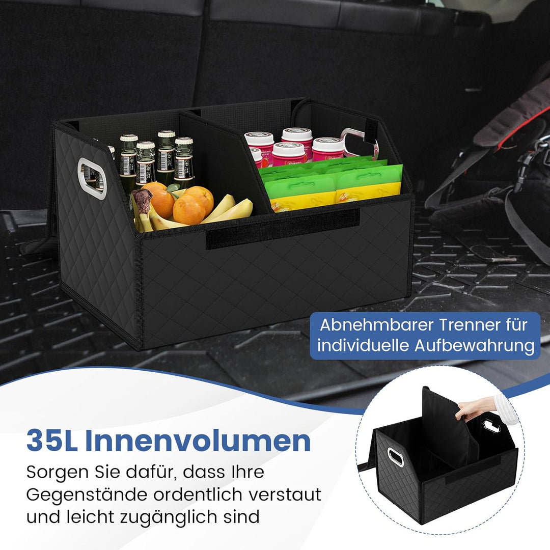 GYMAX Faltbarer Kofferraum Organizer, wasserdicht &amp; verschleissfest, Auto Kofferraum mit grosses Fas