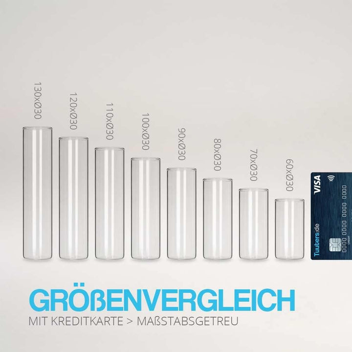 Tuuters 25 Stück Glas Gewürzgläser mit Korken Verschluss (120 x Ø30mm) | Kleine Glasfläschchen mit N