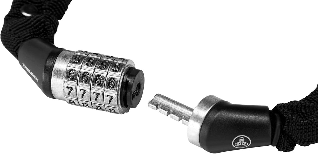 TRELOCK BC 115/110/4 Code Kettenschloss – Länge 110 cm – Frei einstellbarer Code – Schwarz