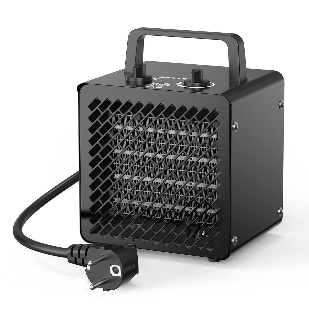Keramik Heizlüfter 2000 Watt Klein Heizstrahler Bauheizer Bautrockner mit Thermostat &amp; 3 Heizstufen