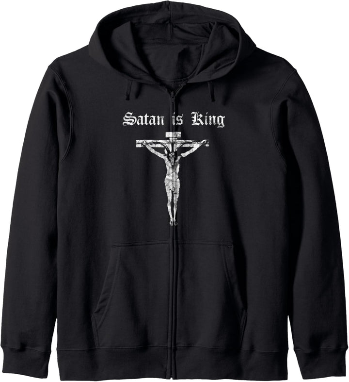 Occult Satan Is King Gothic Grunge Satan Devil Black Atheist Kapuzenjacke