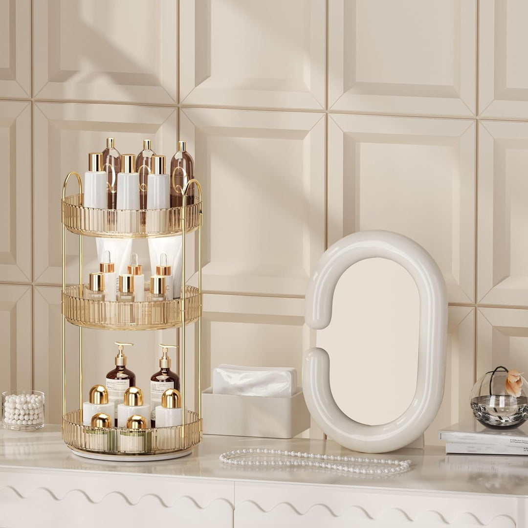 Make Up Kosmetik Organizer, 360° Drehbar Grosse Kapazität Kosmetik Organizer, Multifunktionaler Kosm