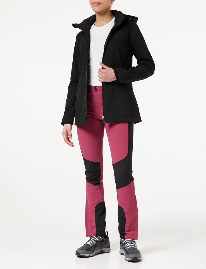 CMP Damen Damen-softshelljacke mit Abnehmbarer Kapuze WOMAN JACKET ZIP HOOD, Schwarz