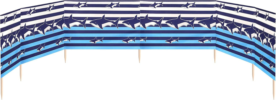 Ladeheid Windschutz Strand Sichtschutz mit Holzstab praktisches Strand Zubehör LAEX001 15 m Streifen
