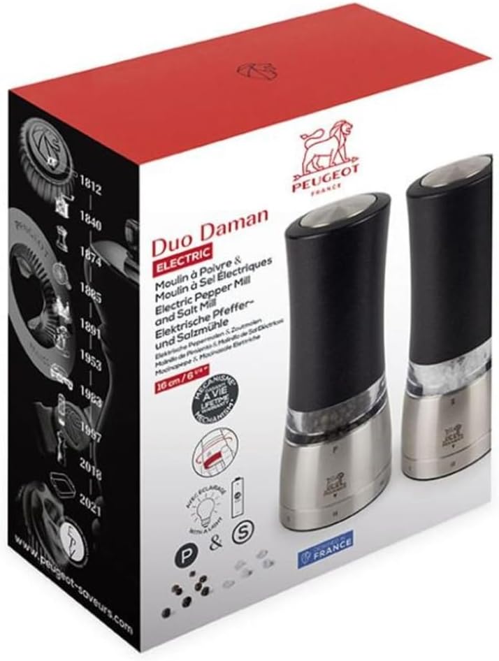 Duo, elektrisch, u´Select, 16 cm, Pfeffer- u. Salzmühle, schwarz Duo Pfeffermühle & Salzmühle - Schw