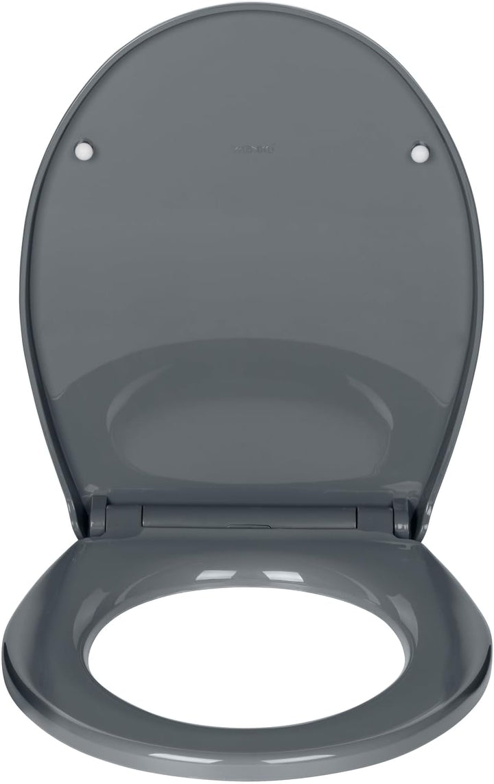 WENKO WC-Sitz Mod. Ostuni grauer bruchstabiler Thermoplast mit Easy Close Absenkautomatik und Edelst