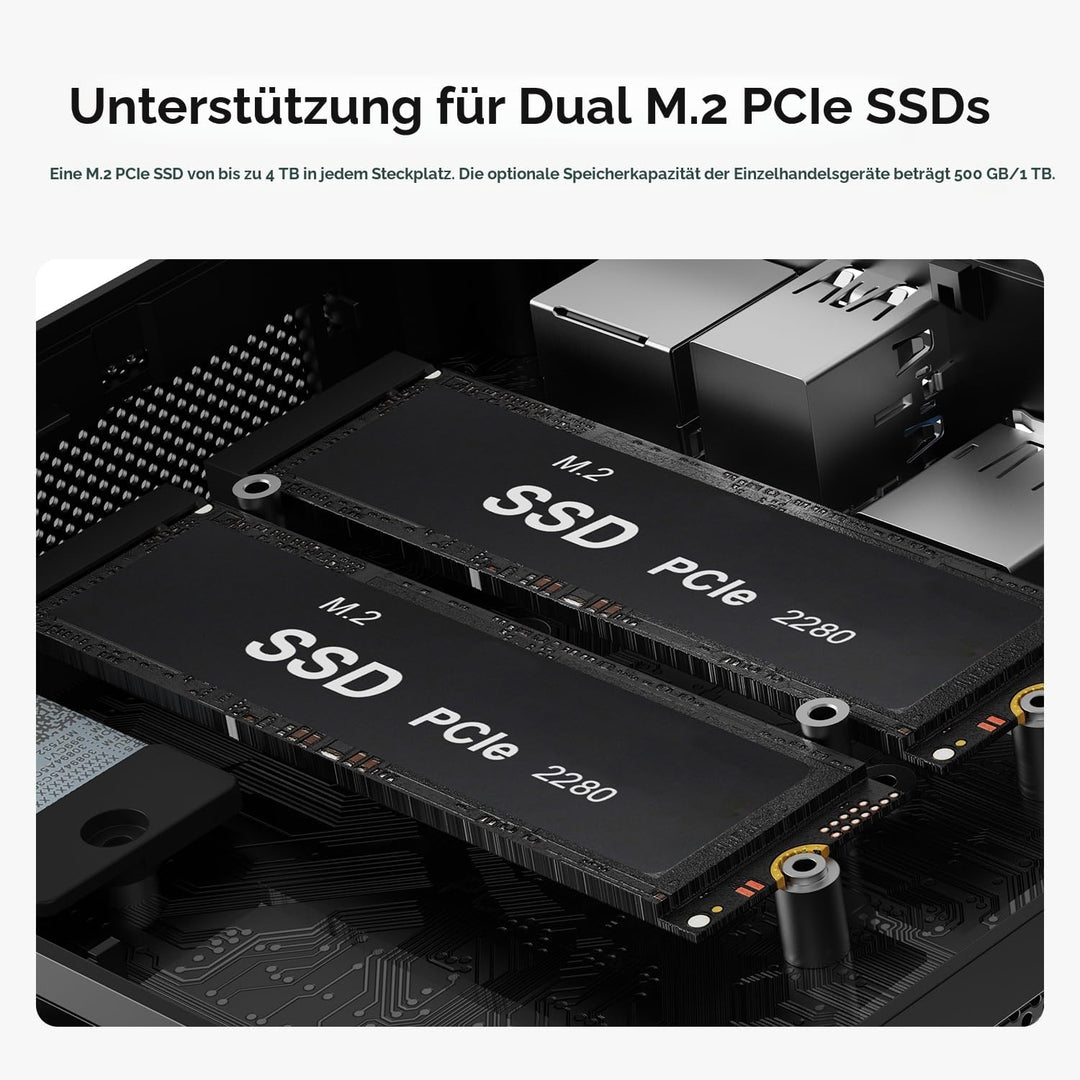 Beelink Mini PC SER5 MAX AMD Ryzen 7 7735HS(8C/16T, bis zu 4.75Ghz) 24GB LPDDR5 500GB NVMe SSD Mini