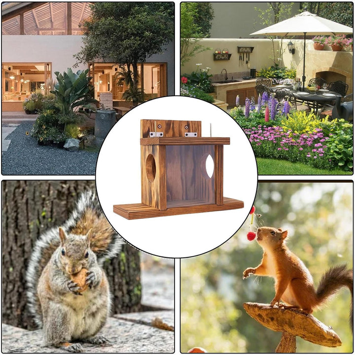 Eichhörnchen Futterhaus Und Futterstation Für Draussen, Wetterfest Futterstation Aus Holz, Eichhörnc