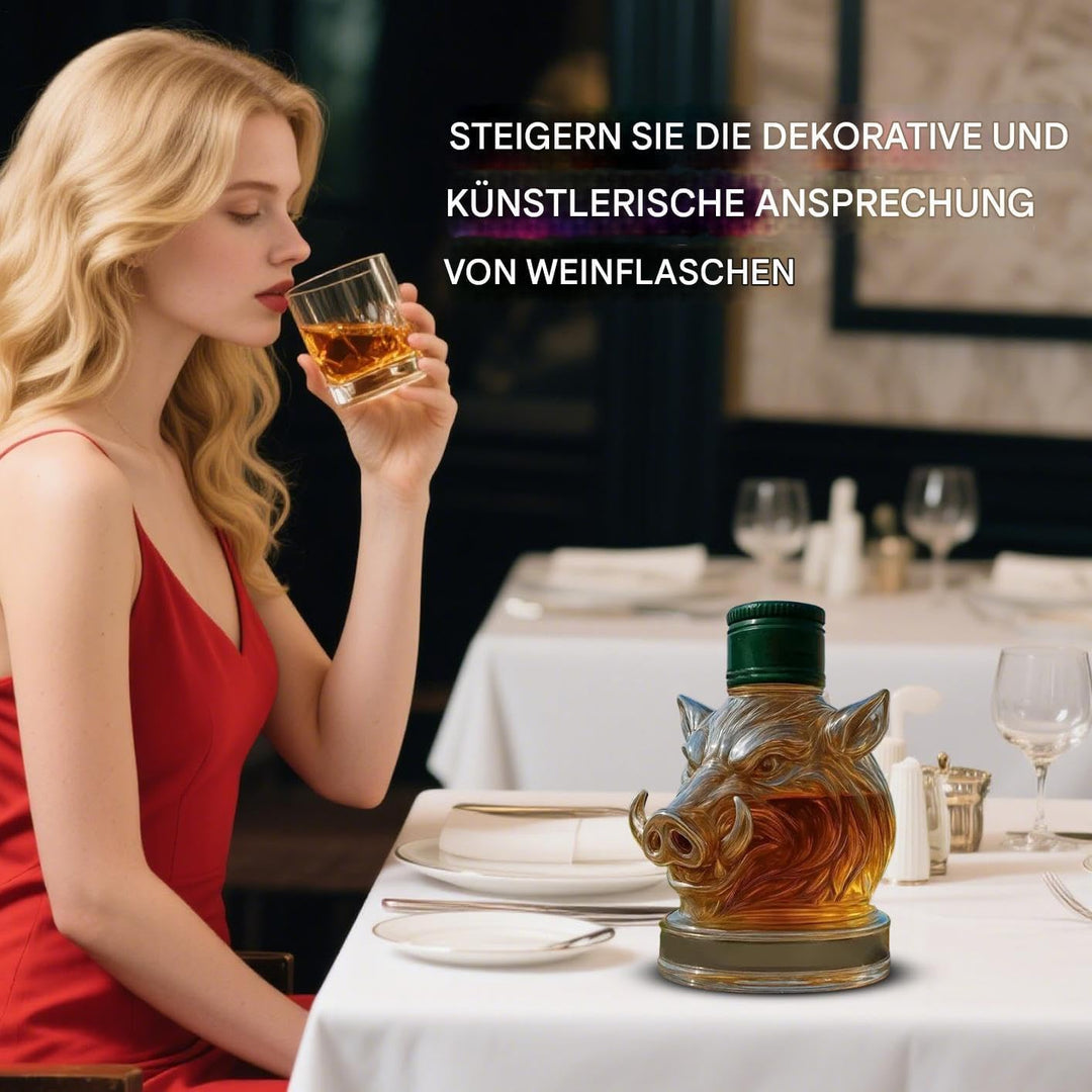 Wildschwein-Dekanter – -Whiskey-Flaschen-Design, elegante Heimbar-Dekoration, Sammlerstück | Stateme