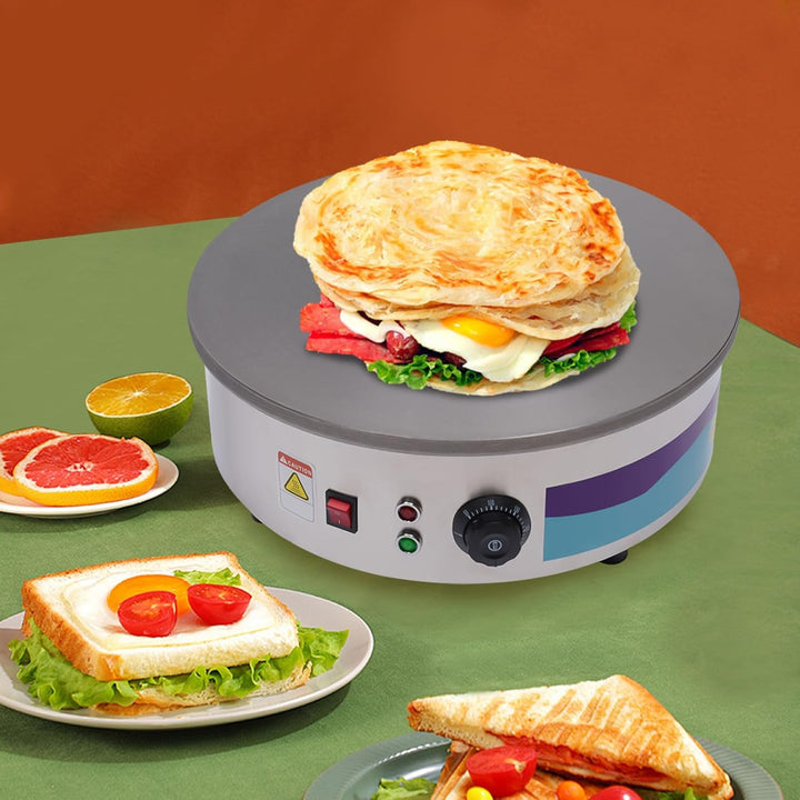 45 cm elektrische Crêpes-Pfanne, 3000 W Crêpes-Maker, Multifunktionaler Antihaftbeschichteter Pfannk