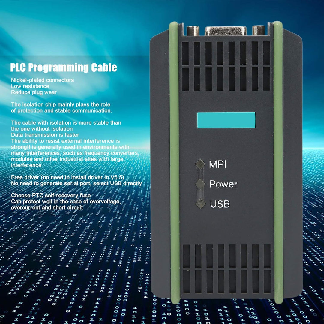 lyrlody 6GK1571 0BA00 0AA0 USB-MPI SPS-Programmierkabel PC-Adapter fürS7 300 mit Weichem Draht, Opti
