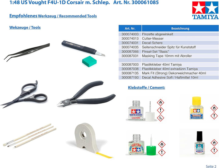 Tamiya 300061085 - 1:48 Vought F4U-1D Corsair